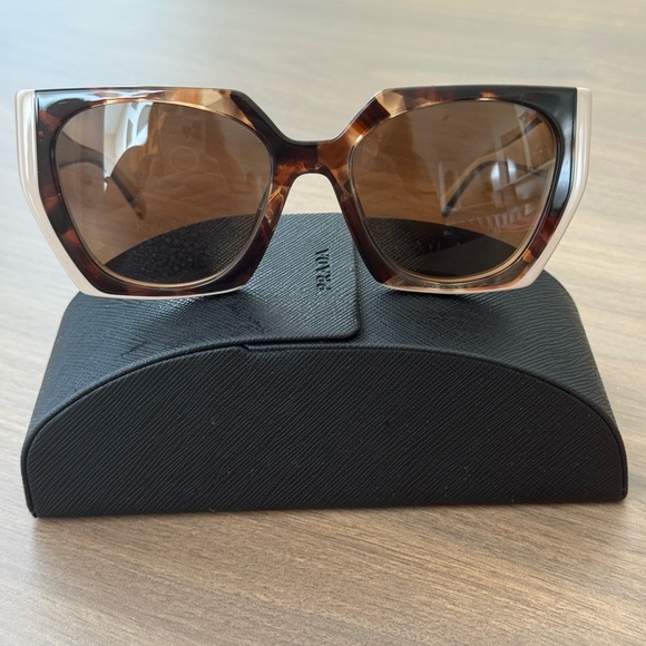 Prada Opaque Gradient Dark Brown Lenses Sunglasses - Picture 1 of 8